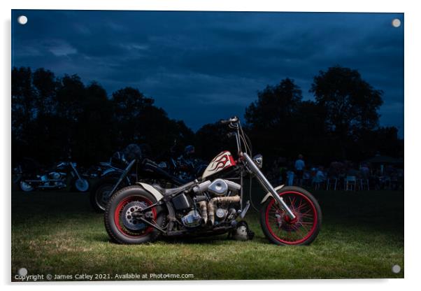 Harley Davidson Chopper Acrylic by James Catley