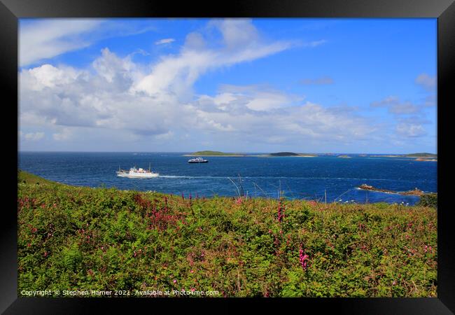 Isles Of Scilly Ferry Framed Print by Stephen Hamer