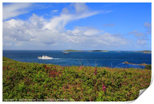 Isles Of Scilly Ferry Print by Stephen Hamer
