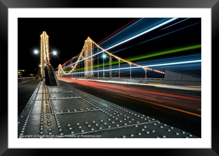 Chelsea Bridge Trails Framed Mounted Print by Sarah Smith