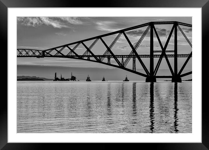 Forth Silhouette Framed Mounted Print by Garry Quinn