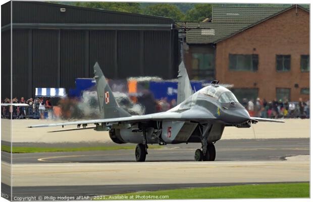Mig 29 Fulcrum Taxi-ing Canvas Print by Philip Hodges aFIAP ,