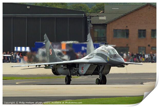 Mig 29 Fulcrum Taxi-ing Print by Philip Hodges aFIAP ,