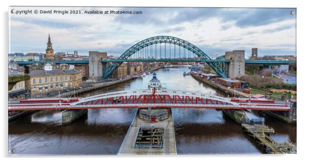 Newcastle Quayside Bridges Acrylic by David Pringle