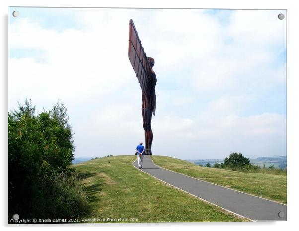 Angel of the North, Gateshead Acrylic by Sheila Eames