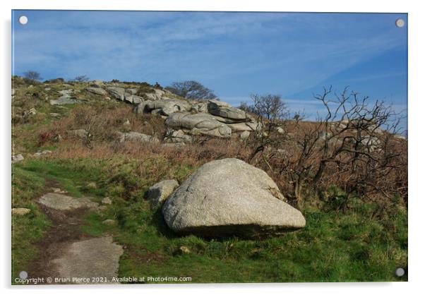 Rocks on Trencrom Hill Acrylic by Brian Pierce