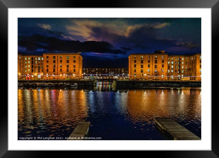 Salthouse Dock Liverpool after sunset Framed Mounted Print by Phil Longfoot