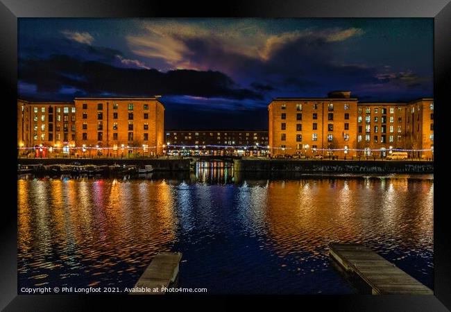 Salthouse Dock Liverpool after sunset Framed Print by Phil Longfoot