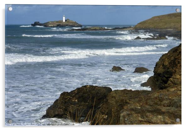 Godrevy Lighthouse, Gwithian, Hayle, Cornwall  Acrylic by Brian Pierce