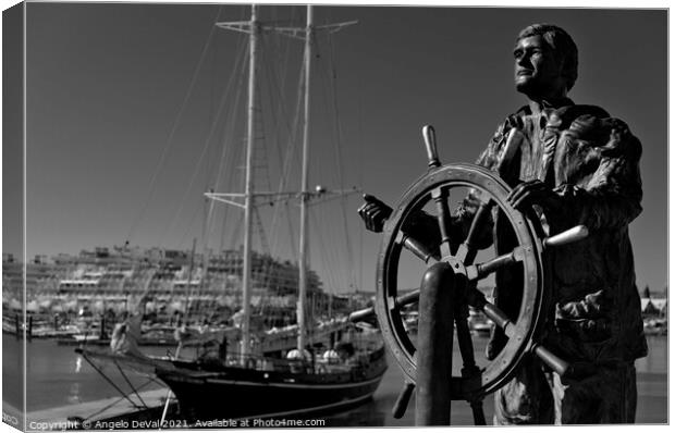 The Sailor in Vilamoura Canvas Print by Angelo DeVal