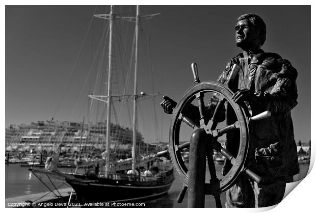 The Sailor in Vilamoura Print by Angelo DeVal