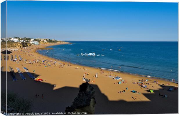 Summer in Albufeira Beach Canvas Print by Angelo DeVal