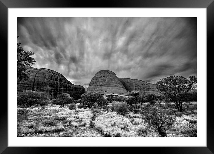 The Olgas in Monochrome Framed Mounted Print by Jonathan Bird