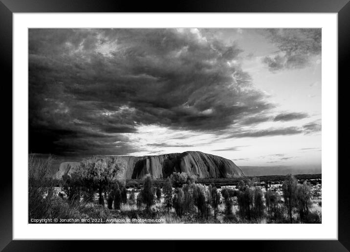 Storm Clouds over Uluru Framed Mounted Print by Jonathan Bird