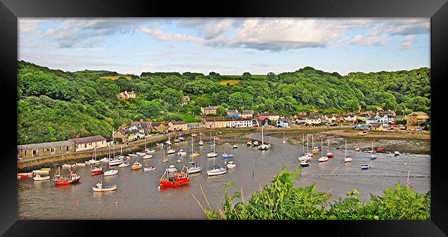 Fishguard Harbour By Day.Wales. Framed Print by paulette hurley