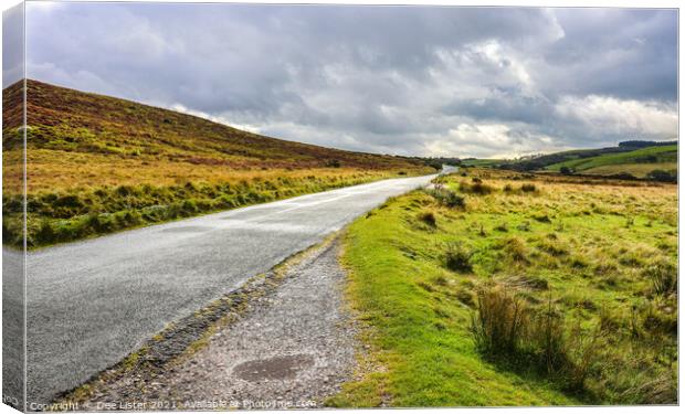 Moody sky over Forest of Bowland road Lancashire Canvas Print by Dee Lister