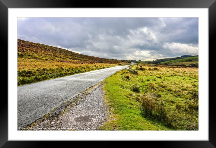 Moody sky over Forest of Bowland road Lancashire Framed Mounted Print by Dee Lister