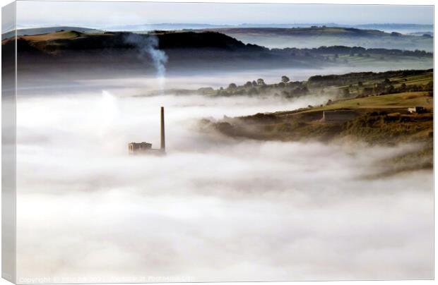 Chimney in the mist. Canvas Print by john hill