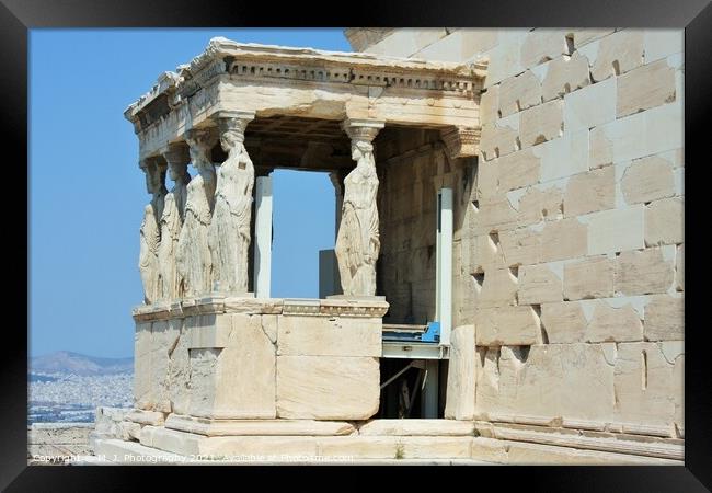  Erechtheion with famous Caryatids Framed Print by M. J. Photography