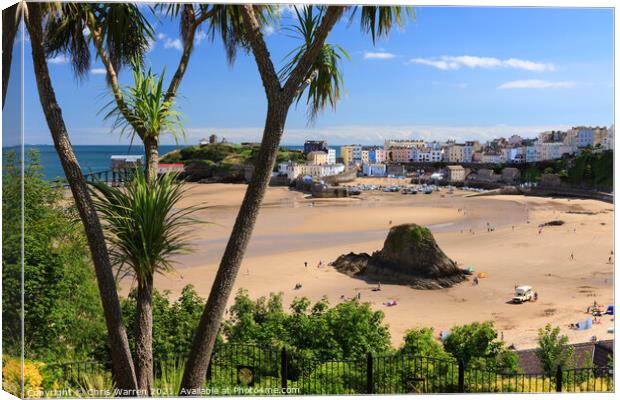 A summer day Tenby Harbour & North beach Canvas Print by Chris Warren