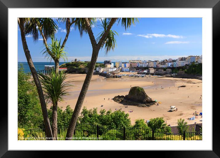 A summer day Tenby Harbour & North beach Framed Mounted Print by Chris Warren