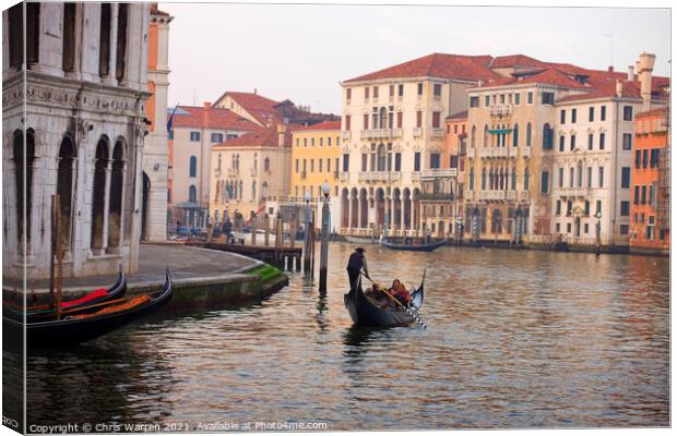 Gondola on the Grand Canal Venice Canvas Print by Chris Warren