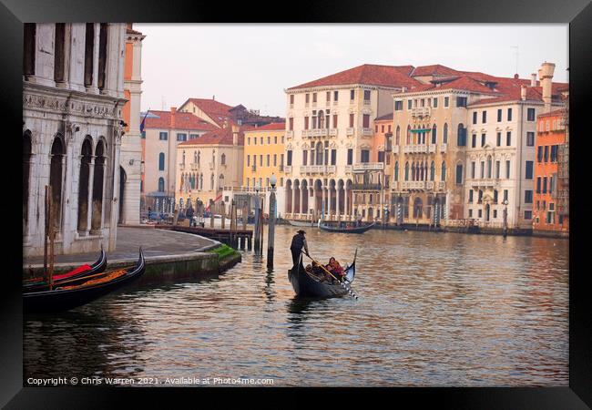 Gondola on the Grand Canal Venice Framed Print by Chris Warren
