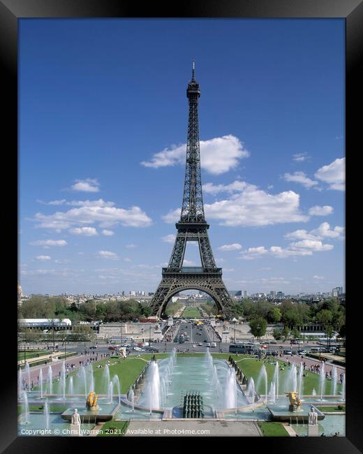 Eiffel Tower Trocadero Paris Framed Print by Chris Warren