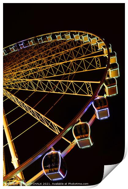 York wheel by night 150 Print by PHILIP CHALK