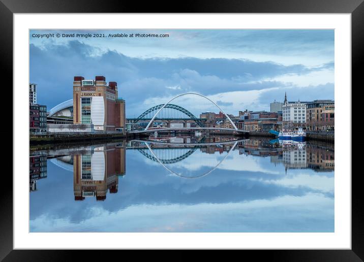 Newcastle Quayside Framed Mounted Print by David Pringle