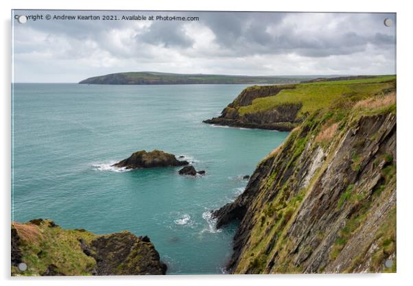 Rugged coastline near Newport, Pembrokeshire, Wale Acrylic by Andrew Kearton