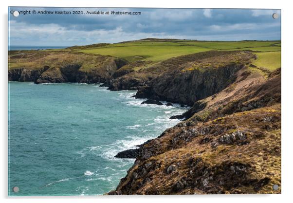 Rugged coastline in North Pembrokeshire Acrylic by Andrew Kearton