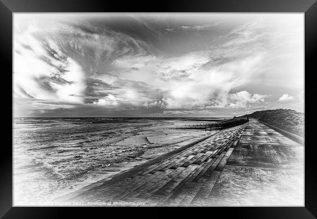 Black and white welsh seascape Framed Print by Clive Ingram