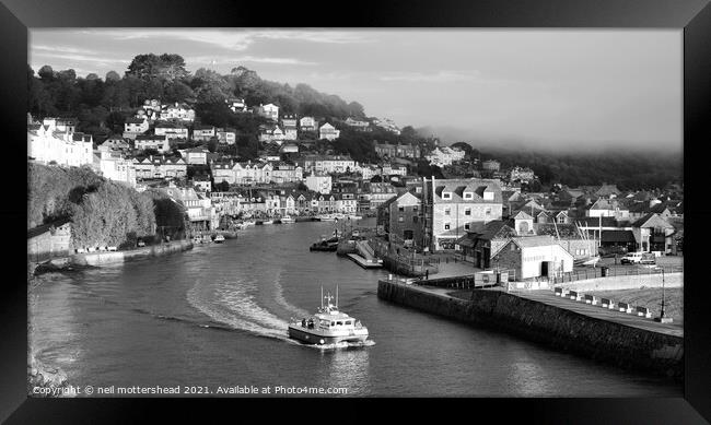 Looe In Monochrome. Framed Print by Neil Mottershead