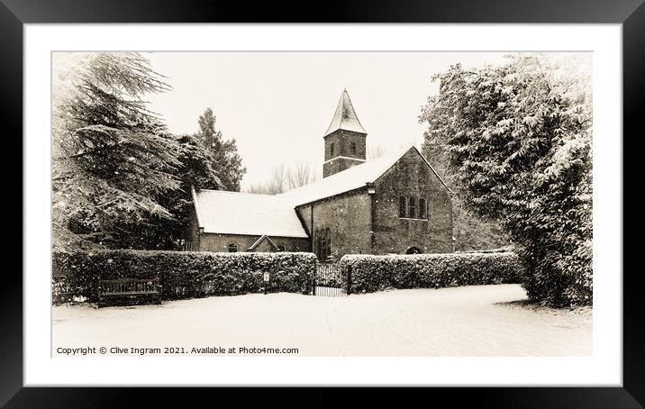 Snowy Serenity Framed Mounted Print by Clive Ingram