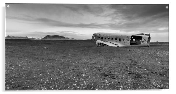 DC plane wreck Iceland Acrylic by Jonathon barnett