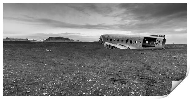 DC plane wreck Iceland Print by Jonathon barnett