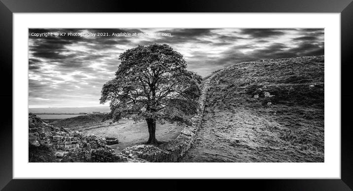 Sycamore Gap Hadrian's Wall, Iconic Northumberland Framed Mounted Print by K7 Photography