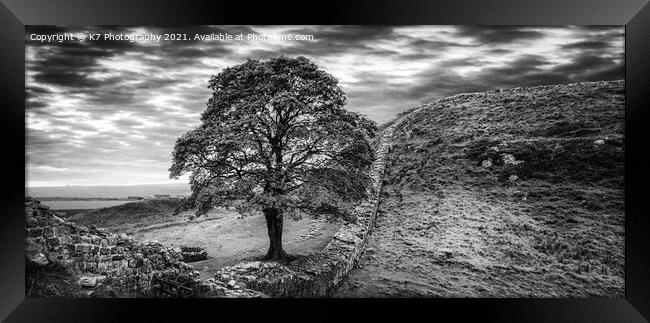 Sycamore Gap Hadrian's Wall, Iconic Northumberland Framed Print by K7 Photography