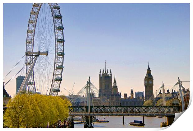Majestic London Landmarks Print by Andy Evans Photos
