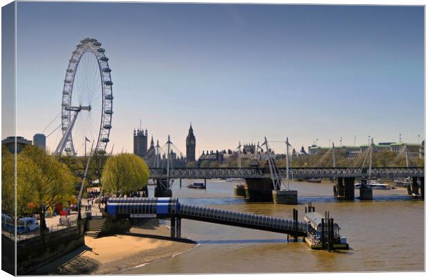 London Eye Houses of Parliament England Canvas Print by Andy Evans Photos