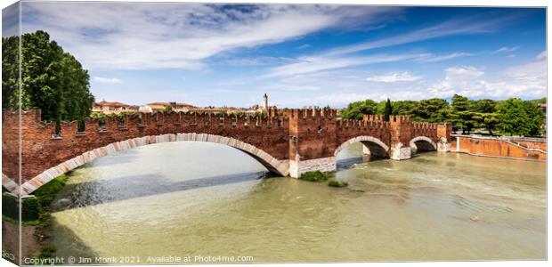 The Castelvecchio bridge, Verona Canvas Print by Jim Monk