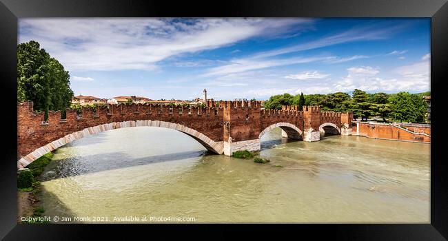 The Castelvecchio bridge, Verona Framed Print by Jim Monk
