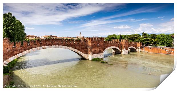 The Castelvecchio bridge, Verona Print by Jim Monk