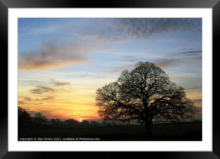 Winter evening. Framed Mounted Print by Glyn Evans