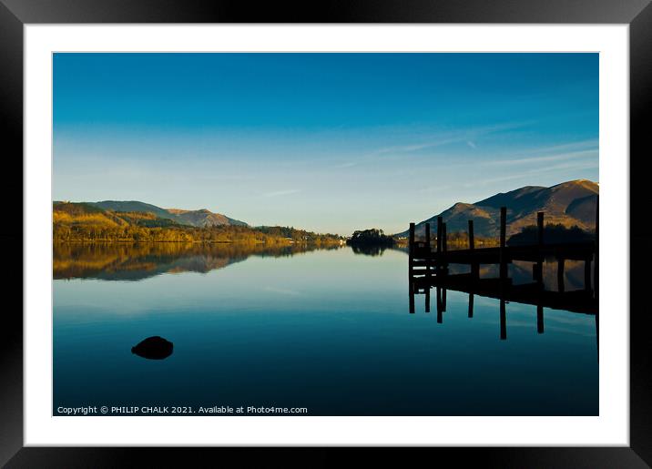Derwent water looking towards Keswick 154 Framed Mounted Print by PHILIP CHALK