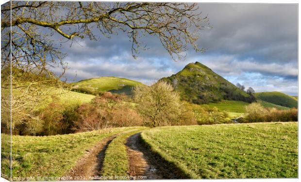 Along the lane to Parkhouse hill Canvas Print by Chris Drabble