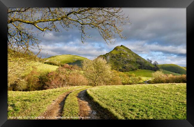 Along the lane to Parkhouse hill Framed Print by Chris Drabble