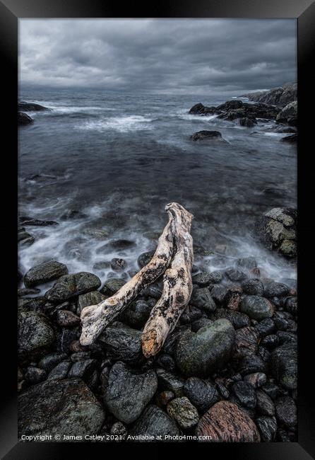 Highland driftwood Framed Print by James Catley
