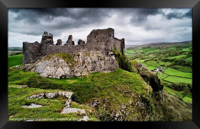 Carreg Cennan Castle Framed Print by Chris Drabble